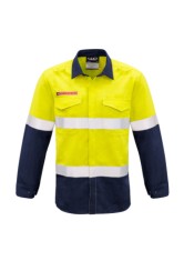 Men's FR Hooped Taped Spliced Shirt - Yellow/Navy 